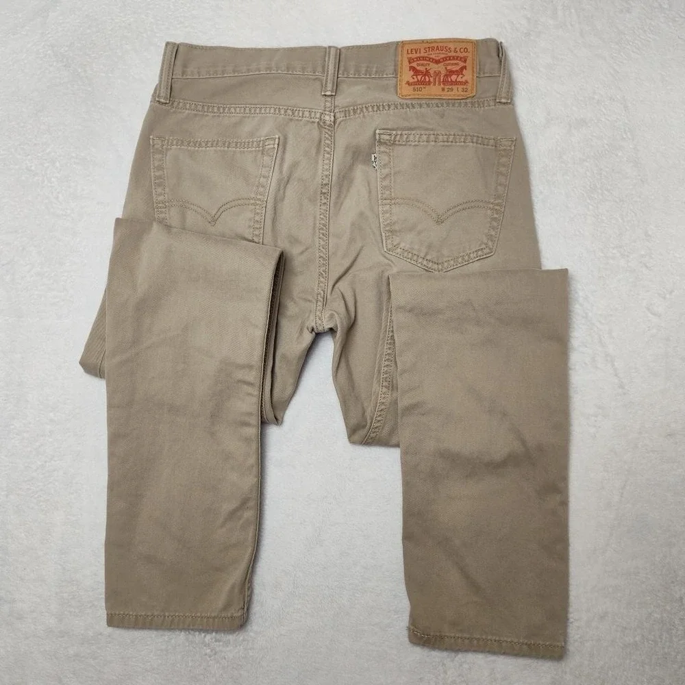 Levis 510 Jeans Mens 29x32 Beige Skinny Extra-Slim‎ Light Wash Denim Work School